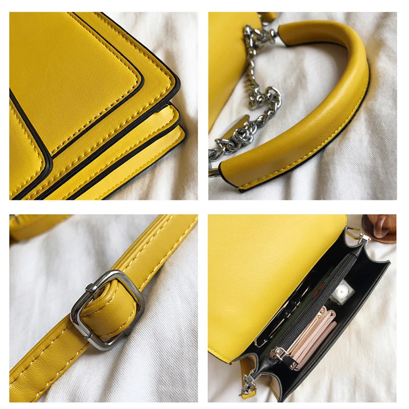 Women's PU Leather Chains Shoulder Bag Wallet Crossbody Bag