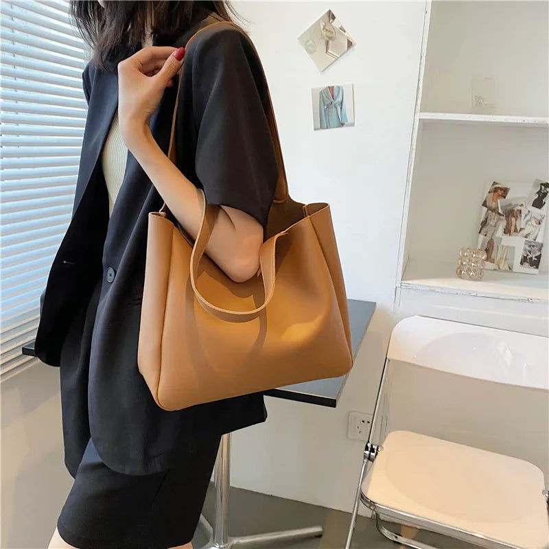 Women's Leather Shoulder Bag, Autumn Winter Tote