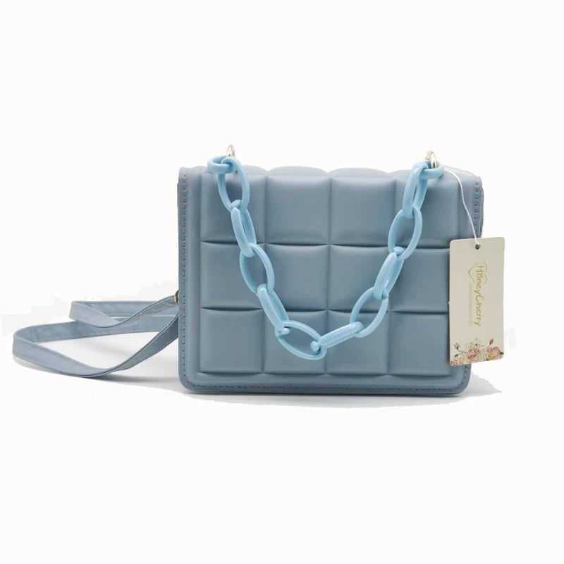 Embossed Leather Flap Crossbody Bag