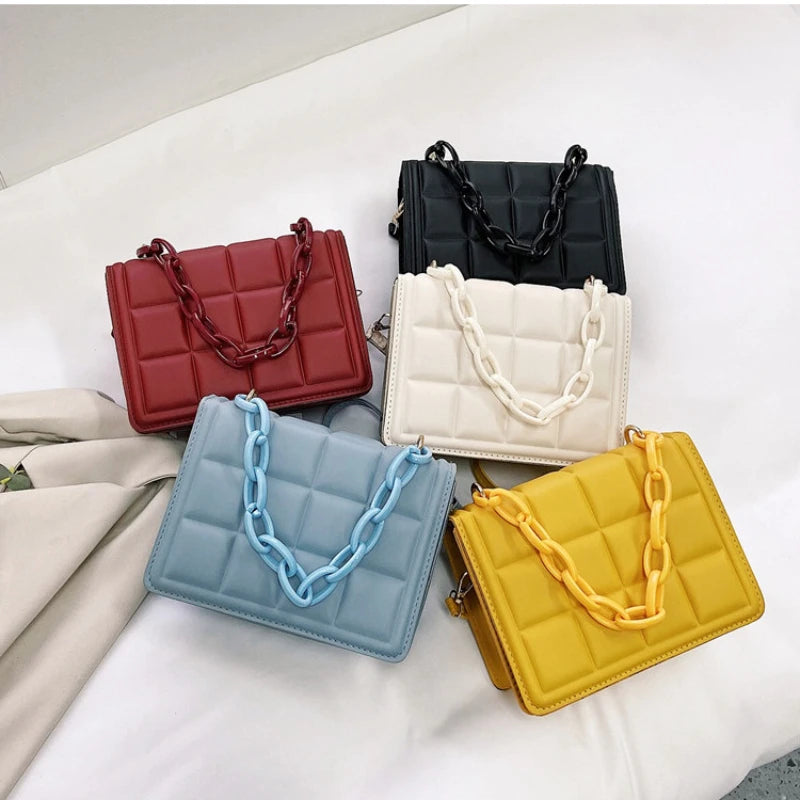 Embossed Leather Flap Crossbody Bag