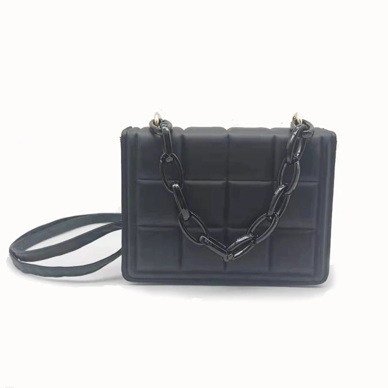 Embossed Leather Flap Crossbody Bag