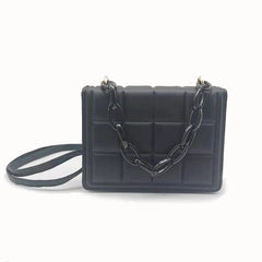 Embossed Leather Flap Crossbody Bag