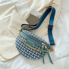 Women's Knitted Canvas Waist Bag