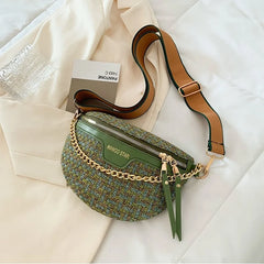 Women's Knitted Canvas Waist Bag