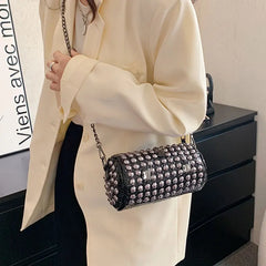 Rivet Chain Small Crossbody Evening Bags for Women Shoulder Bags