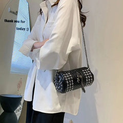 Rivet Chain Small Crossbody Evening Bags for Women Shoulder Bags