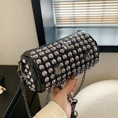 Rivet Chain Small Crossbody Evening Bags for Women Shoulder Bags