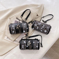 Rivet Chain Small Crossbody Evening Bags for Women Shoulder Bags