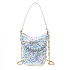 Sequins Bucket Bag Beaded Shoulder Bags Female