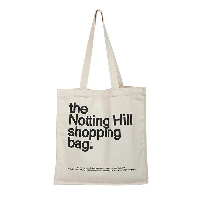 Printed Canvas Shopping Bag - Eco-Friendly Handbag