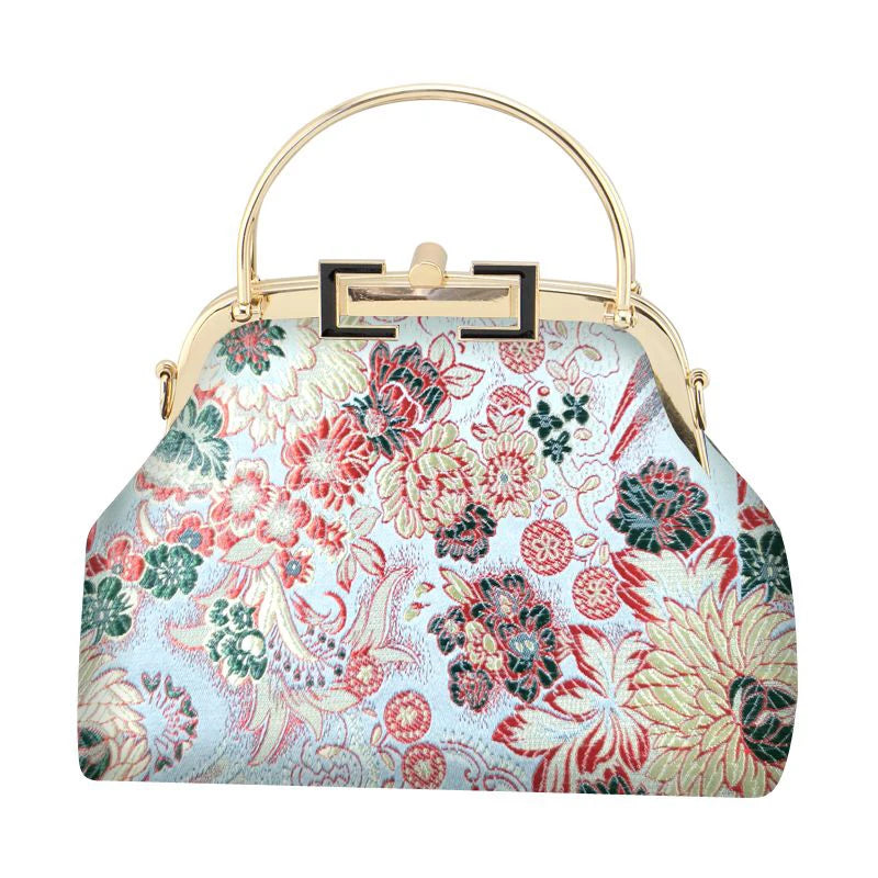 Floral Flowers European Lay Bag Chain Strap Mother Gift Women Hand Bags