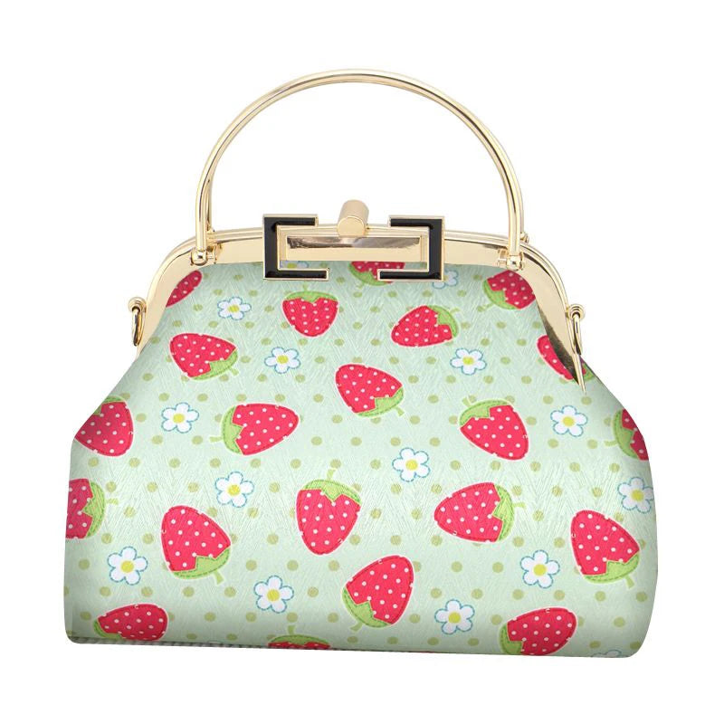 Floral Flowers European Lay Bag Chain Strap Mother Gift Women Hand Bags