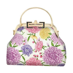 Floral Flowers European Lay Bag Chain Strap Mother Gift Women Hand Bags