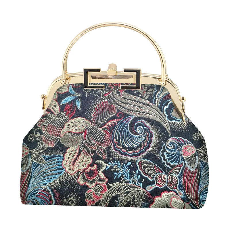 Floral Flowers European Lay Bag Chain Strap Mother Gift Women Hand Bags