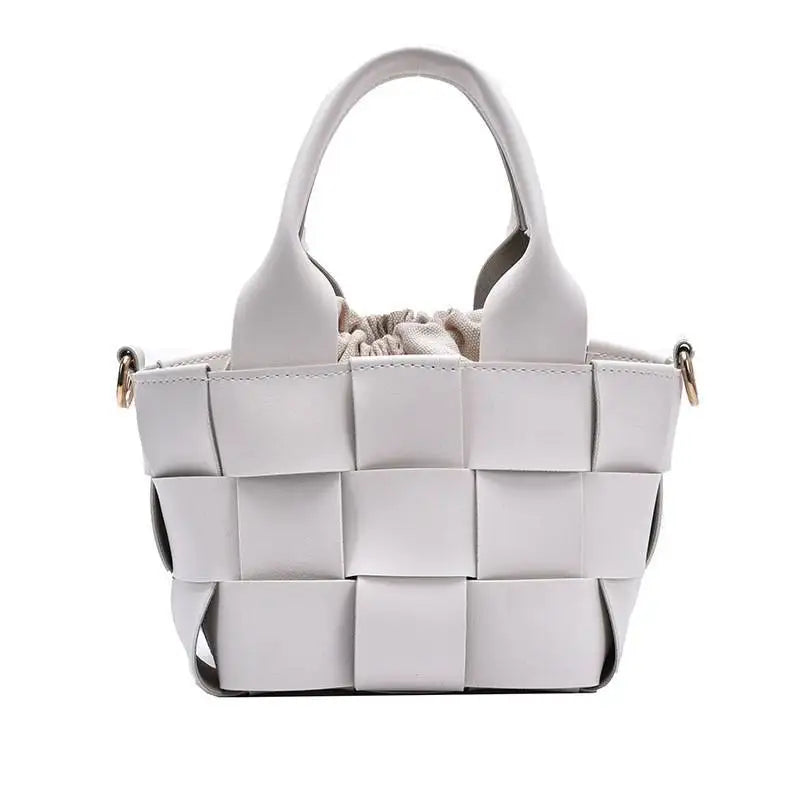 Texture Woven Bucket Shoulder Messenger Bag for Women