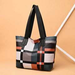 Women's European American Lattice Tote Bag Large Capacity Handbag