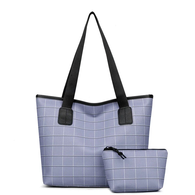 Women's European American Lattice Tote Bag Large Capacity Handbag