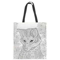 Graffiti Coloring DIY Canvas Tote Bag for Women, Shoulder School Bag