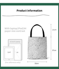 Graffiti Coloring DIY Canvas Tote Bag for Women, Shoulder School Bag
