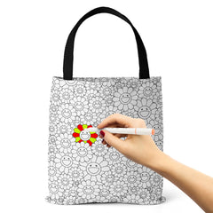 Graffiti Coloring DIY Canvas Tote Bag for Women, Shoulder School Bag