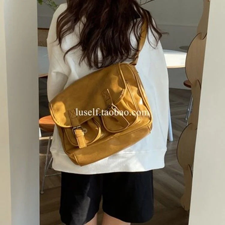 Women's Handbag Vintage PU Leather Messenger Bag Shoulder Bag