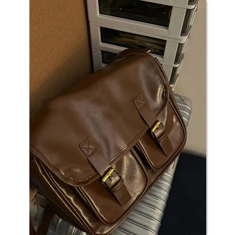 Women's Handbag Vintage PU Leather Messenger Bag Shoulder Bag