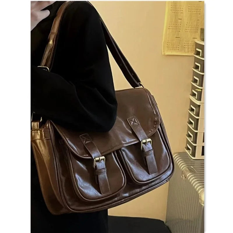 Women's Handbag Vintage PU Leather Messenger Bag Shoulder Bag