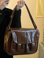 Women's Handbag Vintage PU Leather Messenger Bag Shoulder Bag