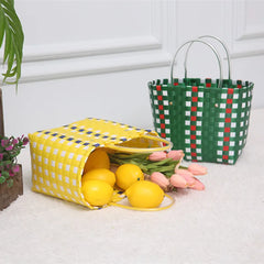Women's Woven Tote Handbag Plastic Summer Beach Bag