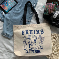 Women's Large Capacity Canvas Shoulder Bag - School Girl Handbag
