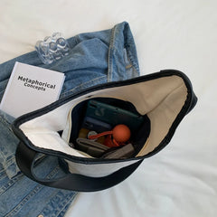 Large Canvas Bucket Bag Women's Shoulder Bag Crossbody Commuter Shopping Tote