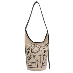 Large Canvas Bucket Bag Women's Shoulder Bag Crossbody Commuter Shopping Tote