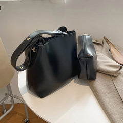 Women's Large Capacity Shoulder Bags PU Leather High Handbags