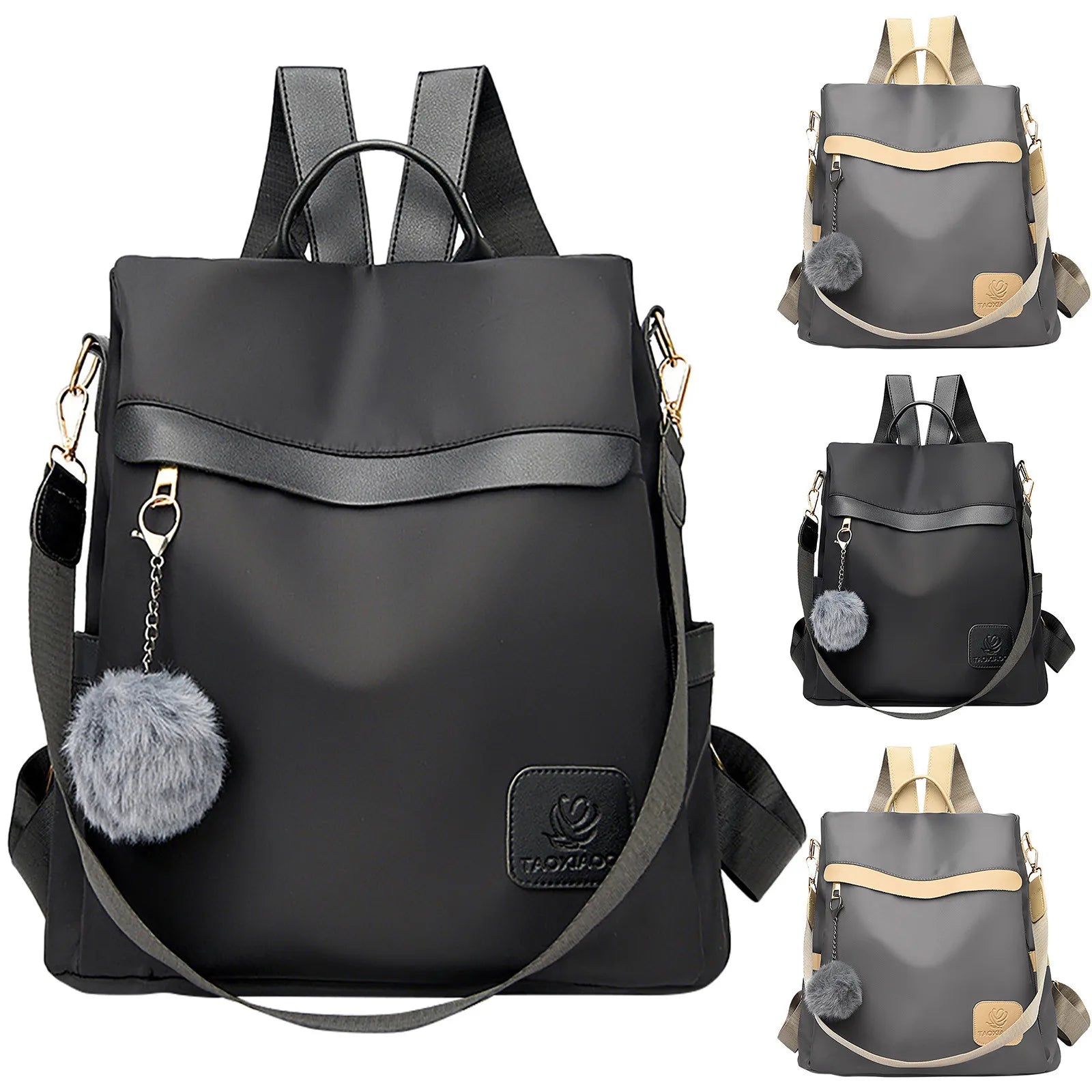 Women's Travel Backpack Large Capacity Water Bottle Mini Leather Purse