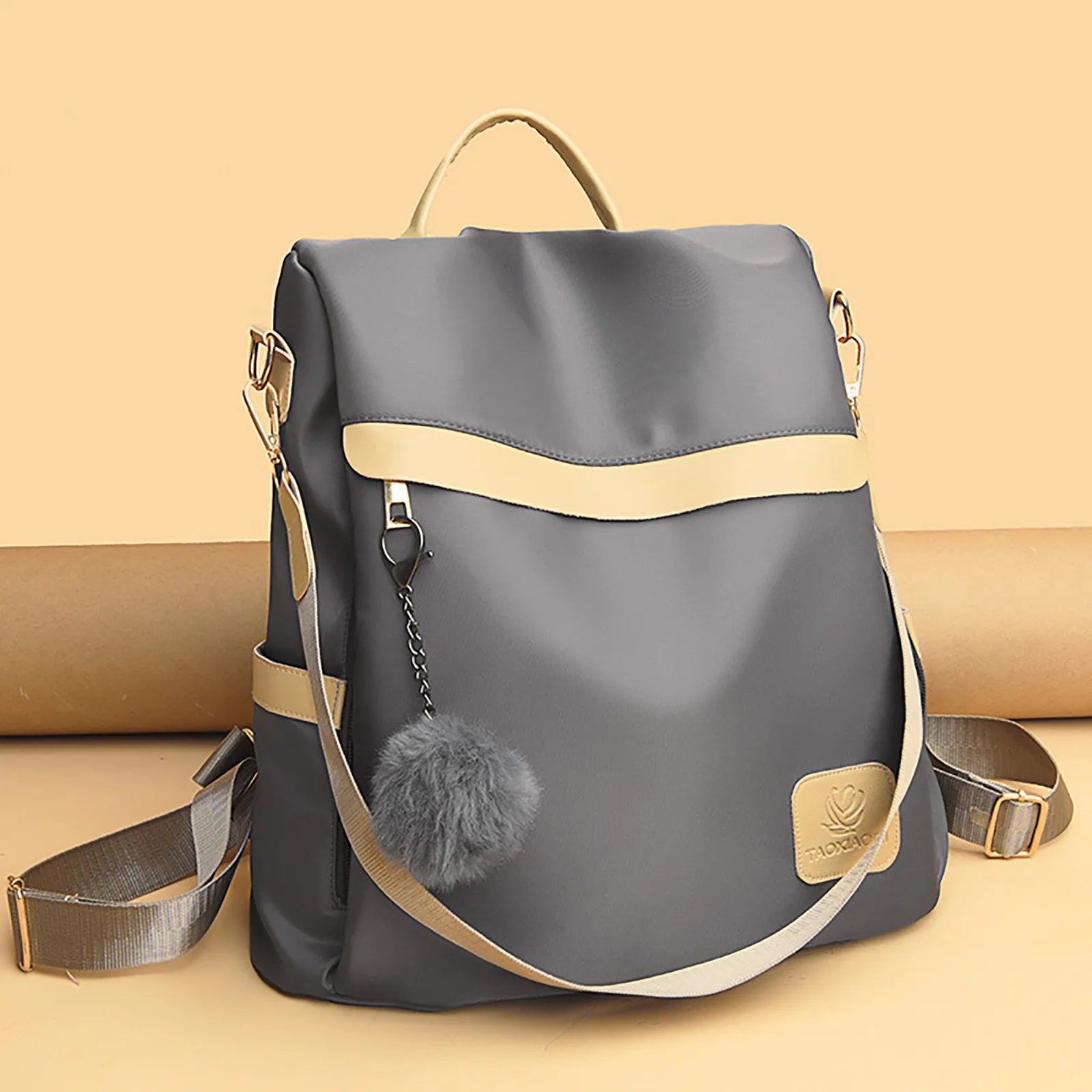 Women's Travel Backpack Large Capacity Water Bottle Mini Leather Purse