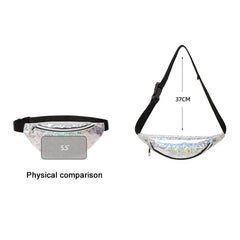 Women's Laser Sequin Shoulder Bag Chest Bags Female Holographic Waist Belt Bag