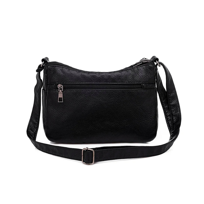 Women's Leather Casual Shoulder Bags Multi-layer Crossbody Handbag