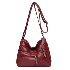 Neutral Leather Handbag Tote Shoulder Bag Purse