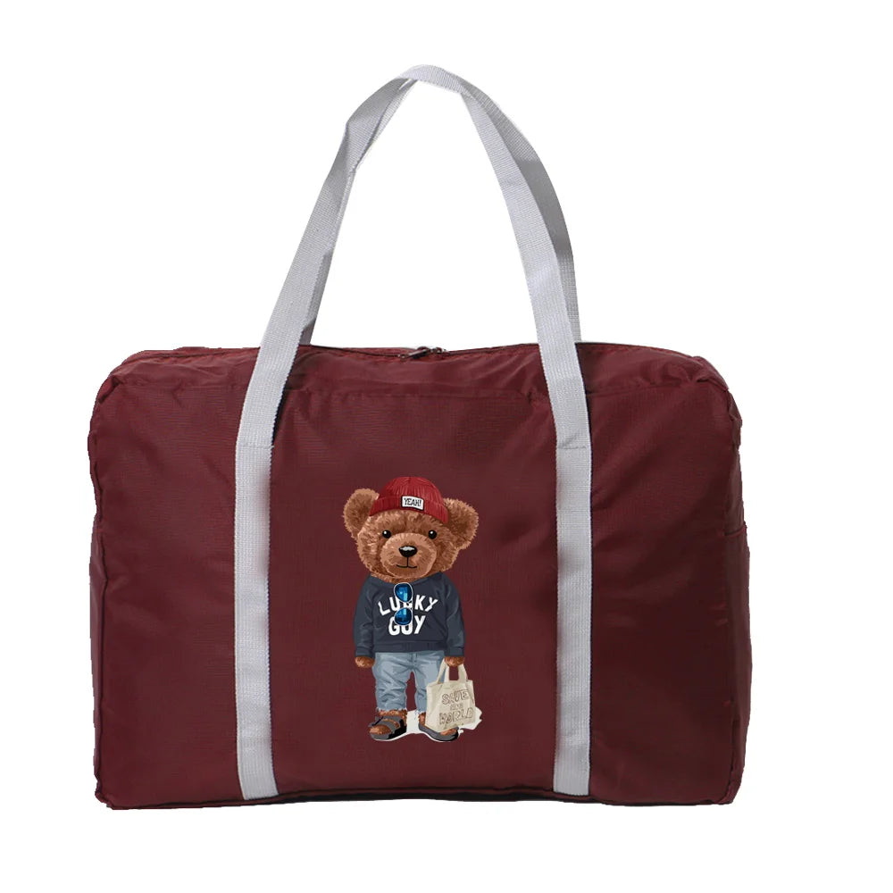 Women's Bear Zipper Travel Bag Organizer Waterproof Handbag