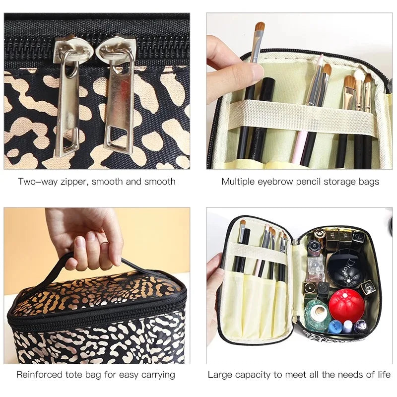Leopard Print Make-Up Bag Travel Portable Storage Wash Bag