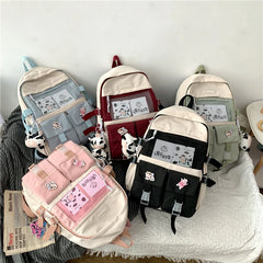 Women's Lightweight Backpack Candy Schoolbag Shoulder Student Bag For