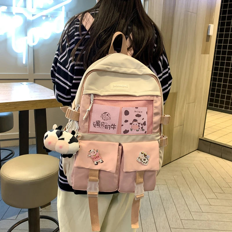 Women's Lightweight Backpack Candy Schoolbag Shoulder Student Bag For