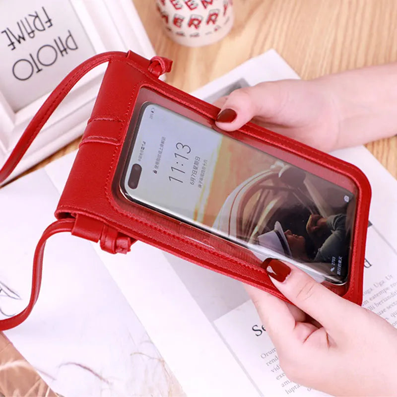 Women's One-shoulder Messenger Bag PU Mobile Phone Wallet Retro Buckle Small