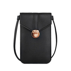 Women's One-shoulder Messenger Bag PU Mobile Phone Wallet Retro Buckle Small