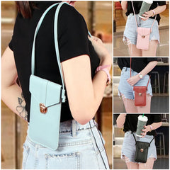 Women's One-shoulder Messenger Bag PU Mobile Phone Wallet Retro Buckle Small