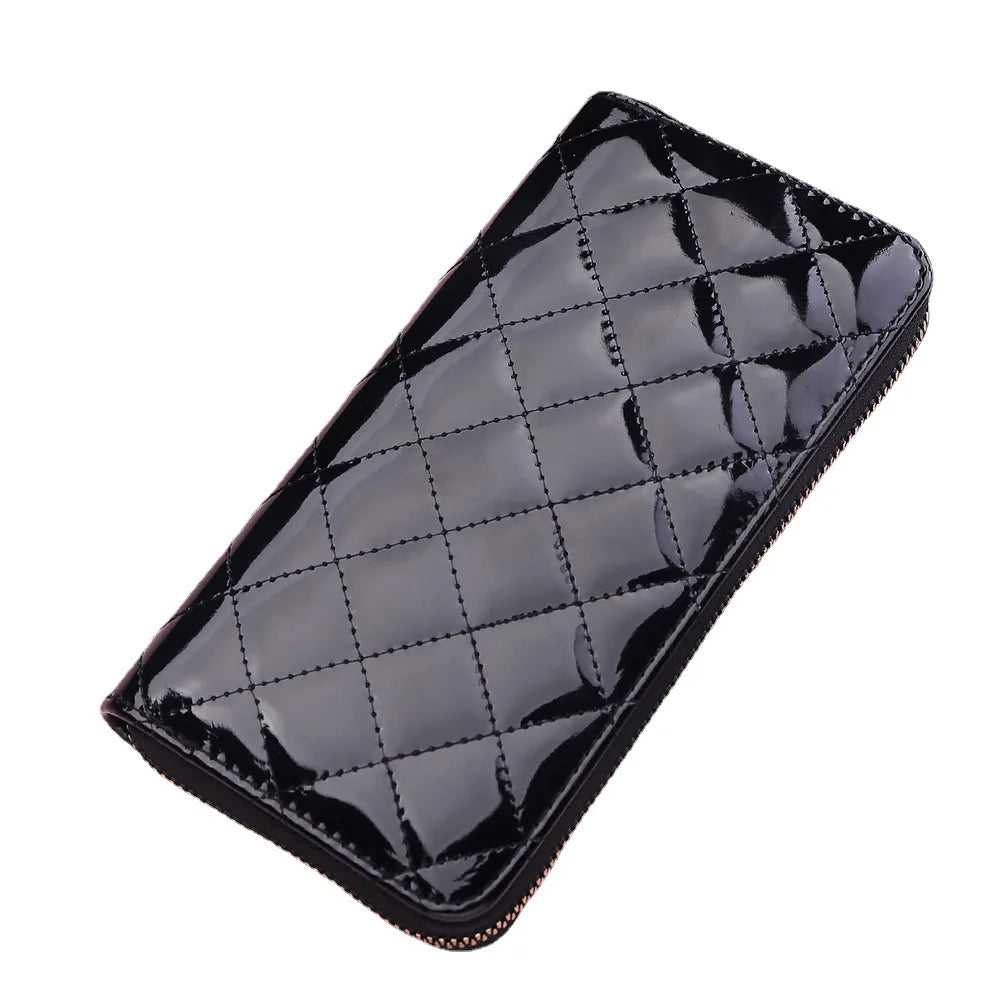 Women's Leather Zip Around Wallet Clutch Wristlet Travel Long Purse