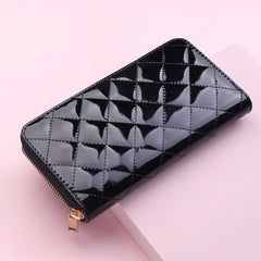 Women's Leather Zip Around Wallet Clutch Wristlet Travel Long Purse