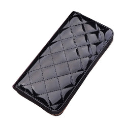 Women's Leather Zip Around Wallet Clutch Wristlet Travel Long Purse