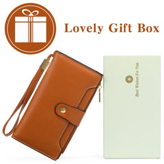 Women's Long Leather Clutch Purse Cellphone Bag Coin Wallet