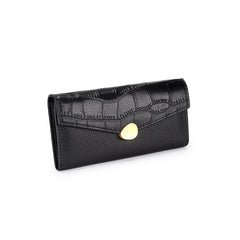 Crocodile Pattern Leather Long Wallet Women's Hand Wallet